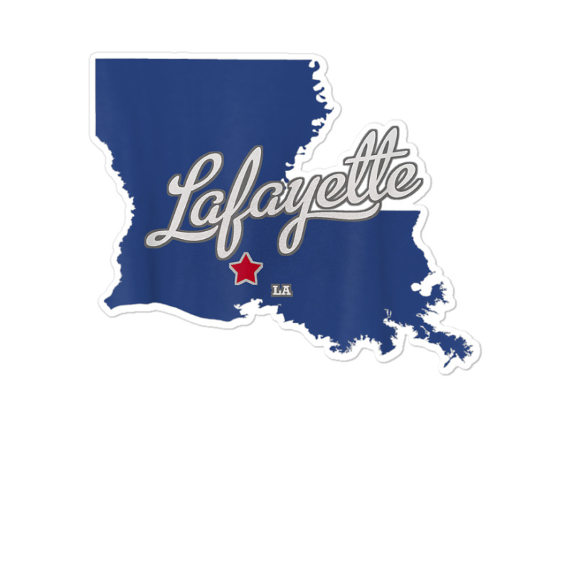 Lafayette Louisiana La Map T Shirt Sticker | Artistshot