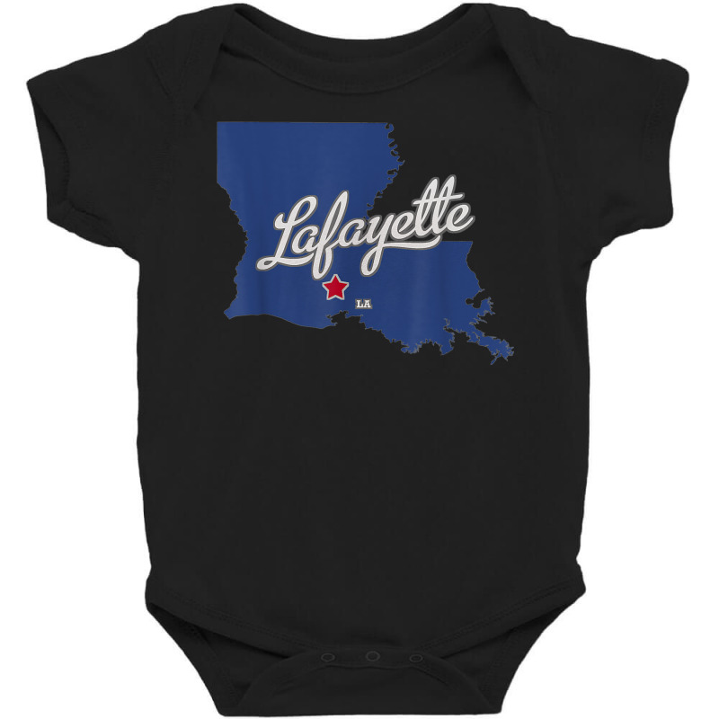 Lafayette Louisiana La Map T Shirt Baby Bodysuit | Artistshot