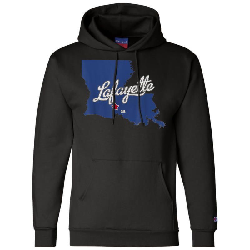 Lafayette Louisiana La Map T Shirt Champion Hoodie | Artistshot