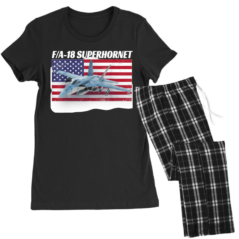 Patriotic American Naval Fa 18 Superhornet Tee In Action Women's Pajamas Set by cm-arts | Artistshot