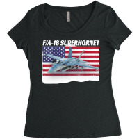 Patriotic American Naval Fa 18 Superhornet Tee In Action Women's Triblend Scoop T-shirt | Artistshot