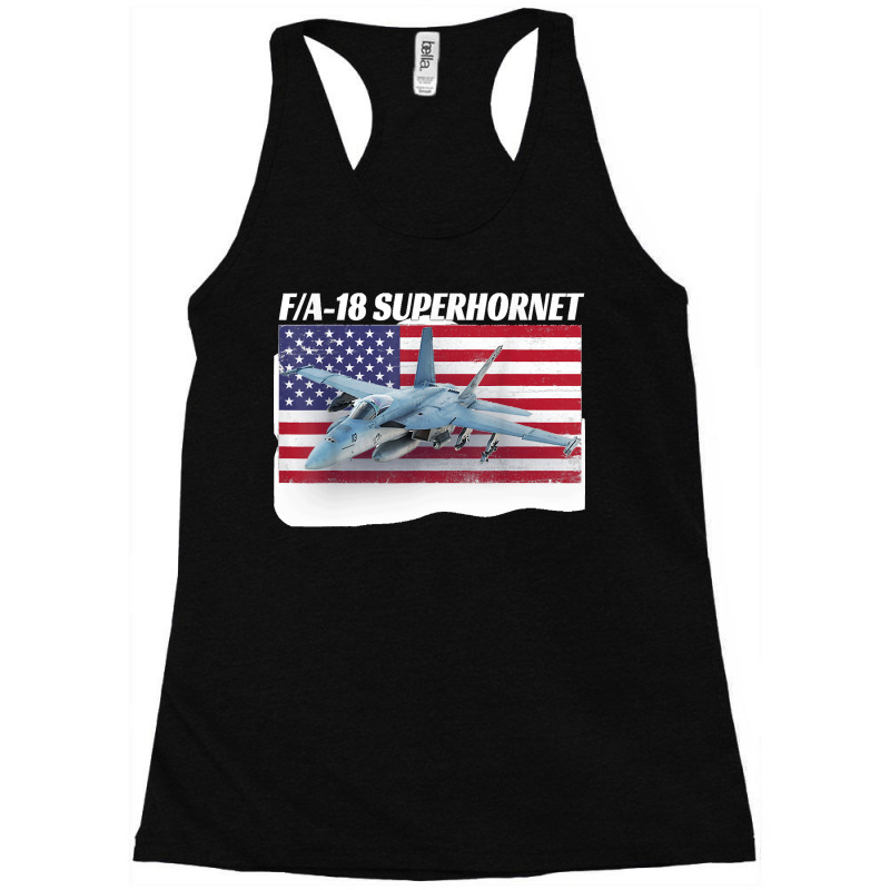 Patriotic American Naval Fa 18 Superhornet Tee In Action Racerback Tank by cm-arts | Artistshot