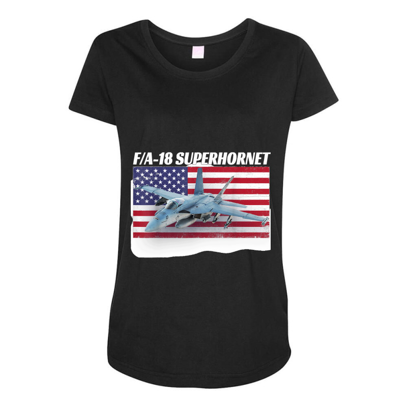 Patriotic American Naval Fa 18 Superhornet Tee In Action Maternity Scoop Neck T-shirt by cm-arts | Artistshot