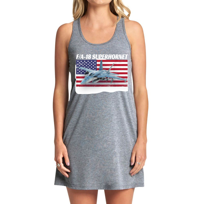 Patriotic American Naval Fa 18 Superhornet Tee In Action Tank Dress by cm-arts | Artistshot