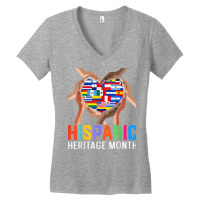 Latin Countries Hands Heart Flags Hispanic Heritage Month T Shirt Women's V-neck T-shirt | Artistshot