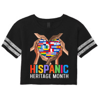 Latin Countries Hands Heart Flags Hispanic Heritage Month T Shirt Scorecard Crop Tee | Artistshot