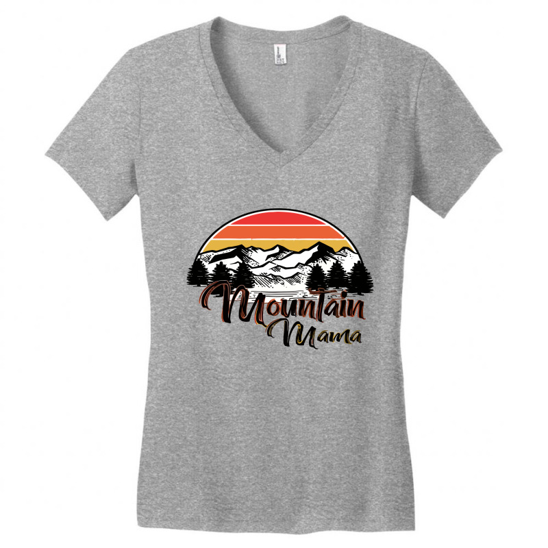 Custom Mountain Sublimation Women's V-neck T-shirt By Airlangga - Artistshot