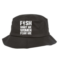 Fish Want Me Women Fear Me Bucket Hat By Julie Kubiszewski - Artistshot