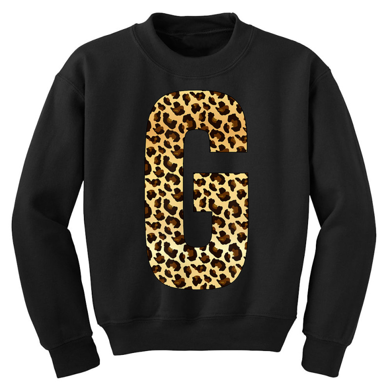 Letter G Alphabet Letters Leopard Cheetah Initial Youth Sweatshirt by Loves | Artistshot