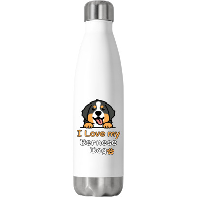 Bernese Mountain Dog Stainless Steel Water Bottle Designed By Bariteau Hannah