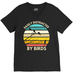 easily distracted by birds V-Neck Tee | Artistshot