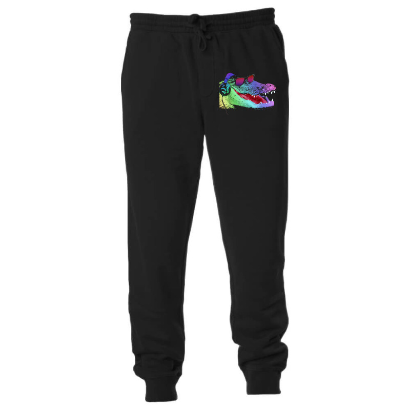 Alligator With Headphones And Sunglasses Unisex Jogger by Graham Sanchez | Artistshot