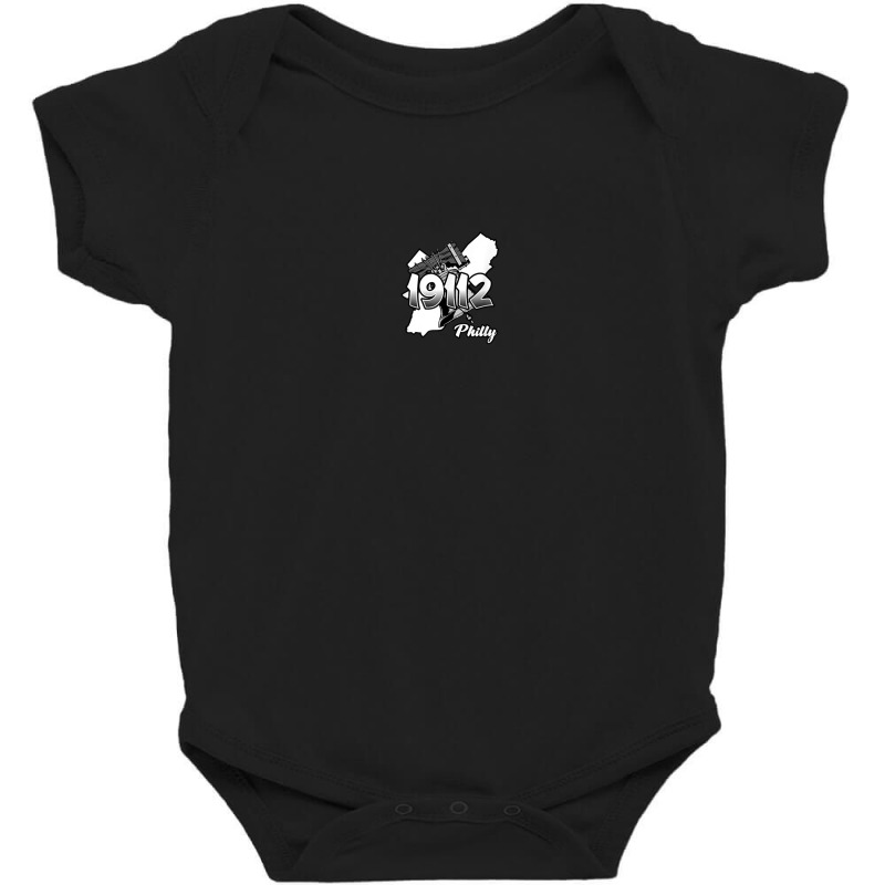 Philadelphia Silhouette With Zip Code 19112 And Liberty Bell Baby Bodysuit | Artistshot