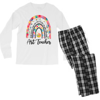 Art Teacher Boho Rainbow Caring Dedicated Loving Vintage T Shirt Men's Long Sleeve Pajama Set | Artistshot