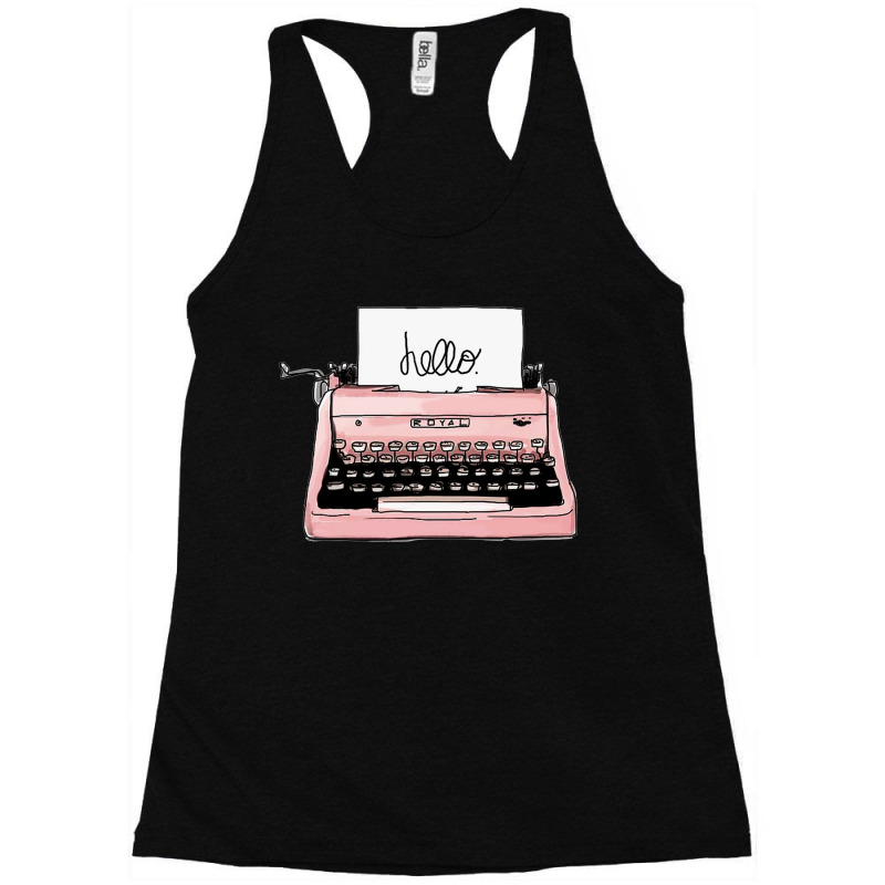 Hand Drawn Vintage Typewriter Writing Machine Racerback Tank by calesjoanne | Artistshot