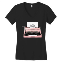 Hand Drawn Vintage Typewriter Writing Machine Women's V-neck T-shirt | Artistshot