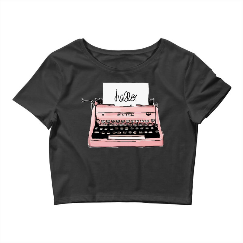 Hand Drawn Vintage Typewriter Writing Machine Crop Top by calesjoanne | Artistshot