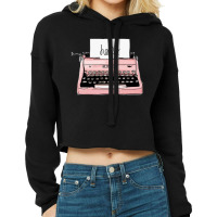 Hand Drawn Vintage Typewriter Writing Machine Cropped Hoodie | Artistshot