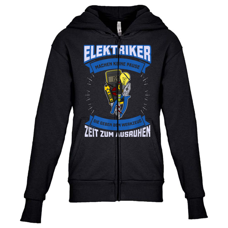 Electrician Electricity Electrician Lighting Technician T Shirt Youth Zipper Hoodie by puetzee | Artistshot