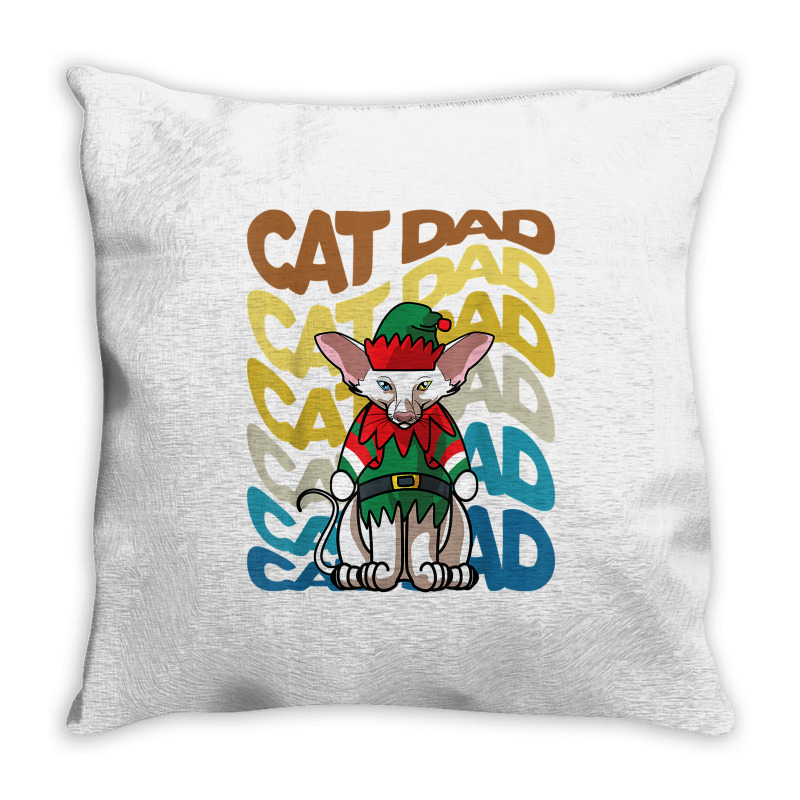 Mens Retro Vintage Cats Oriental Shorthair Cat Dad Christmas T Shirt Throw Pillow | Artistshot