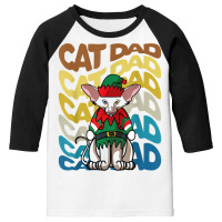 Mens Retro Vintage Cats Oriental Shorthair Cat Dad Christmas T Shirt Youth 3/4 Sleeve | Artistshot