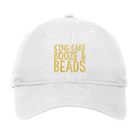 King Cake Booze & Beads Mardi Gras Gold T Shirt Adjustable Cap | Artistshot