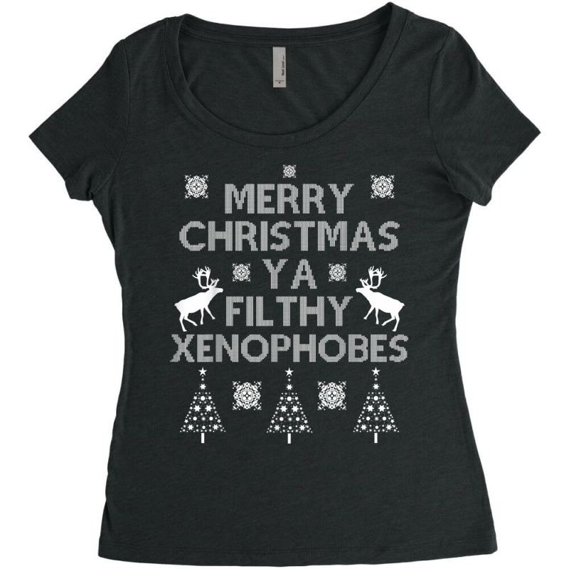 Merry Christmas Ya Filthy Xenophobes Shirt. Progressive Tee. Women's Triblend Scoop T-shirt by cm-arts | Artistshot