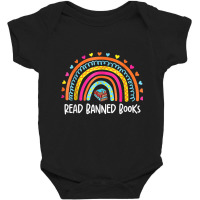 I Read Banned Books Vintage Rainbow Reading Book Lover Baby Bodysuit | Artistshot