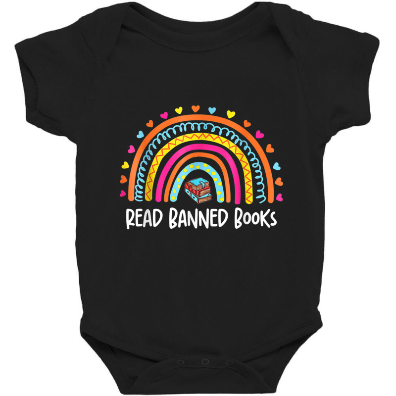 I Read Banned Books Vintage Rainbow Reading Book Lover Baby Bodysuit by RandiCrystalGraber | Artistshot