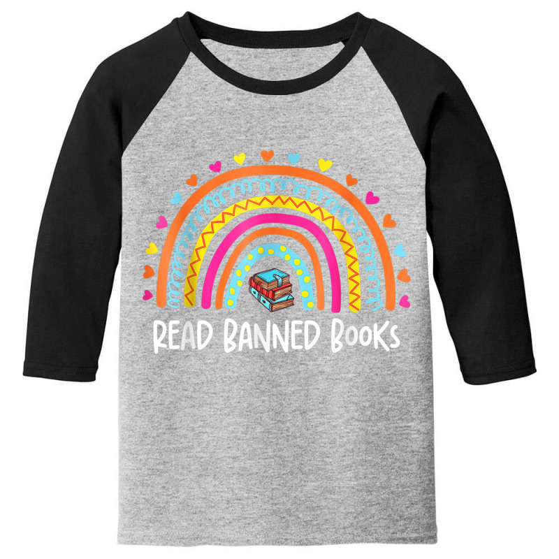 I Read Banned Books Vintage Rainbow Reading Book Lover Youth 3/4 Sleeve by RandiCrystalGraber | Artistshot