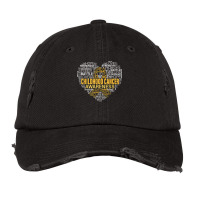 Childhood Cancer Awareness Hope Support Strong Warrior Vintage Cap | Artistshot