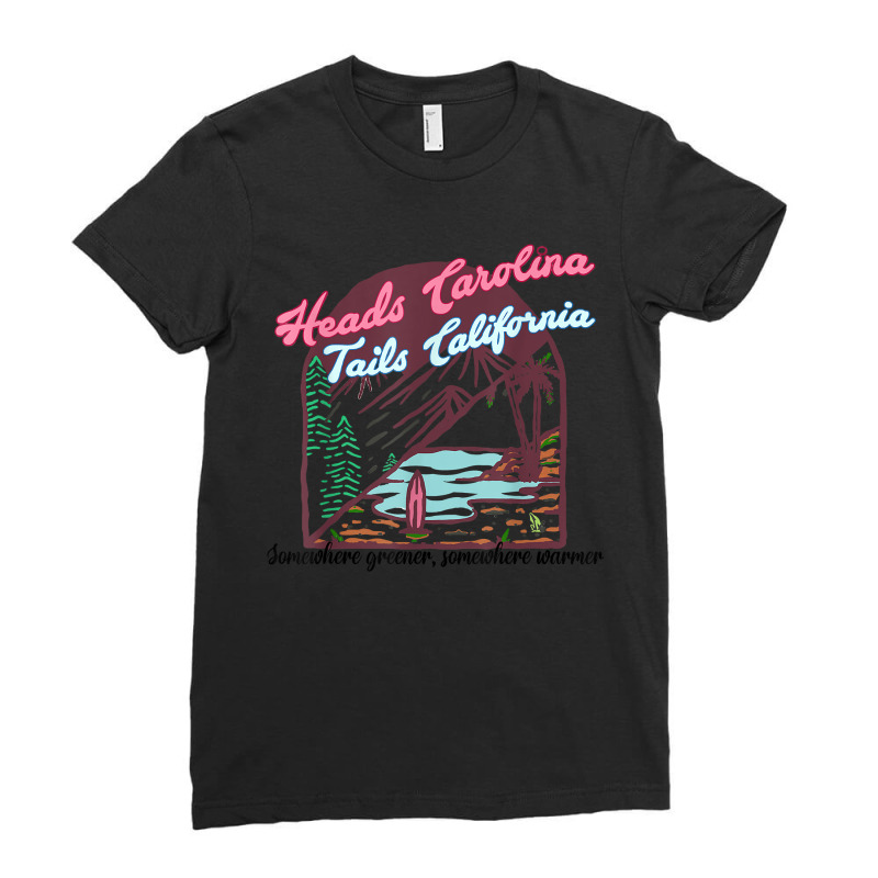 Heads Carolina Tail California Western Summer Beach Paradise Gift Ladies Fitted T-Shirt by FrancesTiffany | Artistshot