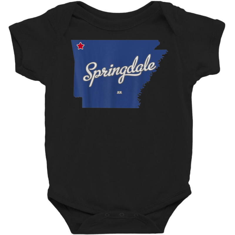 Springdale Arkansas Ar Map Baby Bodysuit | Artistshot