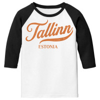 Retro Estonia City   Vintage Tallinn T Shirt Youth 3/4 Sleeve | Artistshot