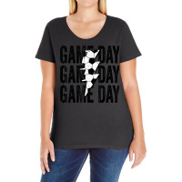 Vintage Game Day Soccer Lightning Bolt Funny Soccer Lover T Shirt Ladies Curvy T-shirt | Artistshot