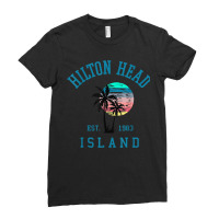 Hilton Head Island South Carolina Beach Palm Trees Summer Ladies Fitted T-shirt | Artistshot