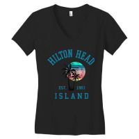 Hilton Head Island South Carolina Beach Palm Trees Summer Women's V-neck T-shirt | Artistshot