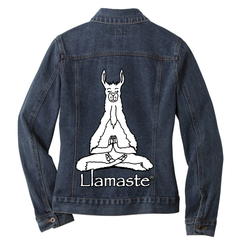 Llamaste Meditation Yoga Ladies Denim Jacket by calesjoanne | Artistshot