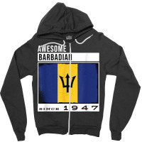 Awesome Barbadian Since 1947   Barbadian 75th Birthday T Shirt Zipper Hoodie | Artistshot