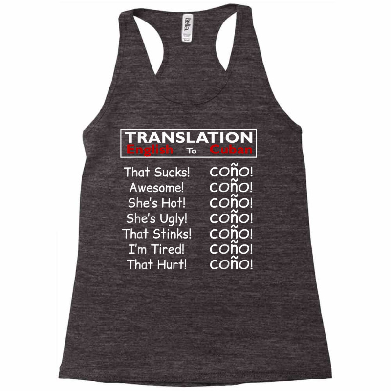 Funny Cuban Spanish Cono Bilingual Slang T Shirt Racerback Tank by mantewipuortog | Artistshot