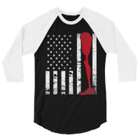 Amputee Patriotic Prosthetic Leg Flag 3/4 Sleeve Shirt | Artistshot