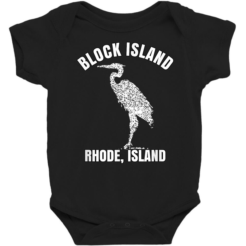 Block Island Rhode Island Shirt Light Vintage Distress Crane T Shirt Baby Bodysuit by cm-arts | Artistshot