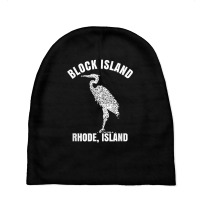 Block Island Rhode Island Shirt Light Vintage Distress Crane T Shirt Baby Beanies | Artistshot