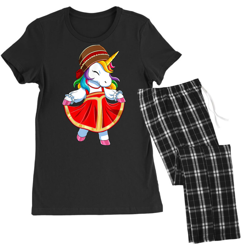 Russia Unicorn In Russian Traditional Costume Sarafan T Shirt Women's Pajamas Set by tuftsmirussom | Artistshot