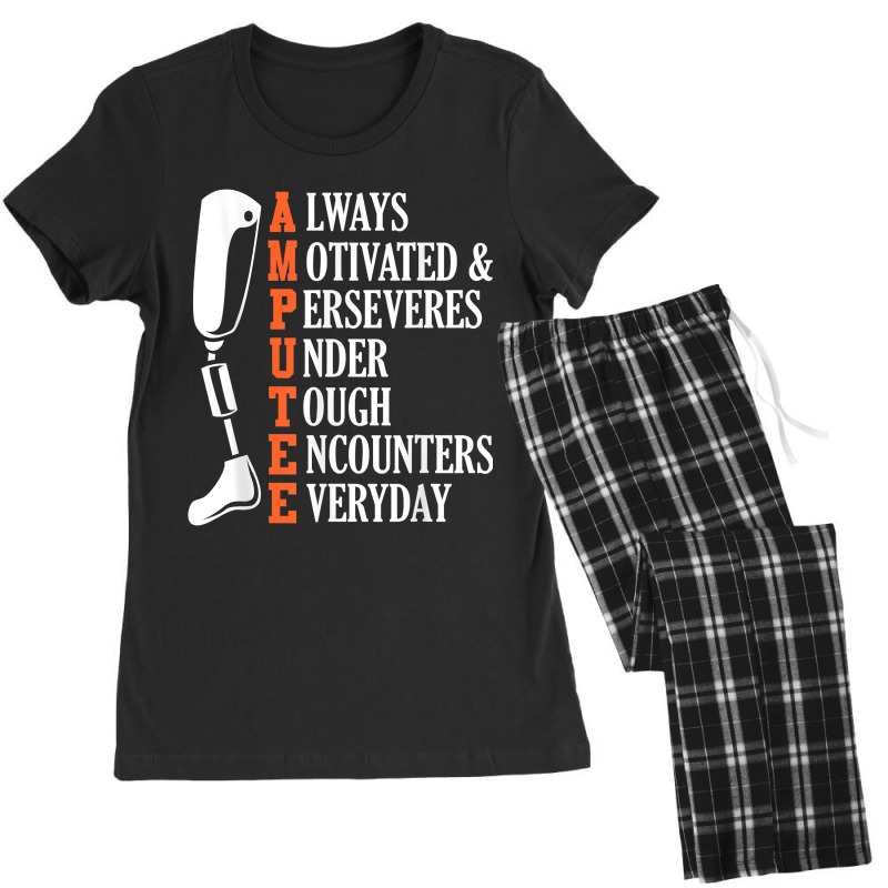 Amputee Quote Funny Leg Prosthetic Legged Surgery Graphic Women's Pajamas Set by Graham Sanchez | Artistshot