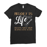 Music T Shirt Melody Is Life Novelty Guitar Shirt T Shirt Ladies Fitted T-shirt | Artistshot