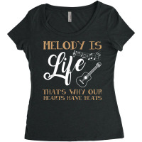 Music T Shirt Melody Is Life Novelty Guitar Shirt T Shirt Women's Triblend Scoop T-shirt | Artistshot