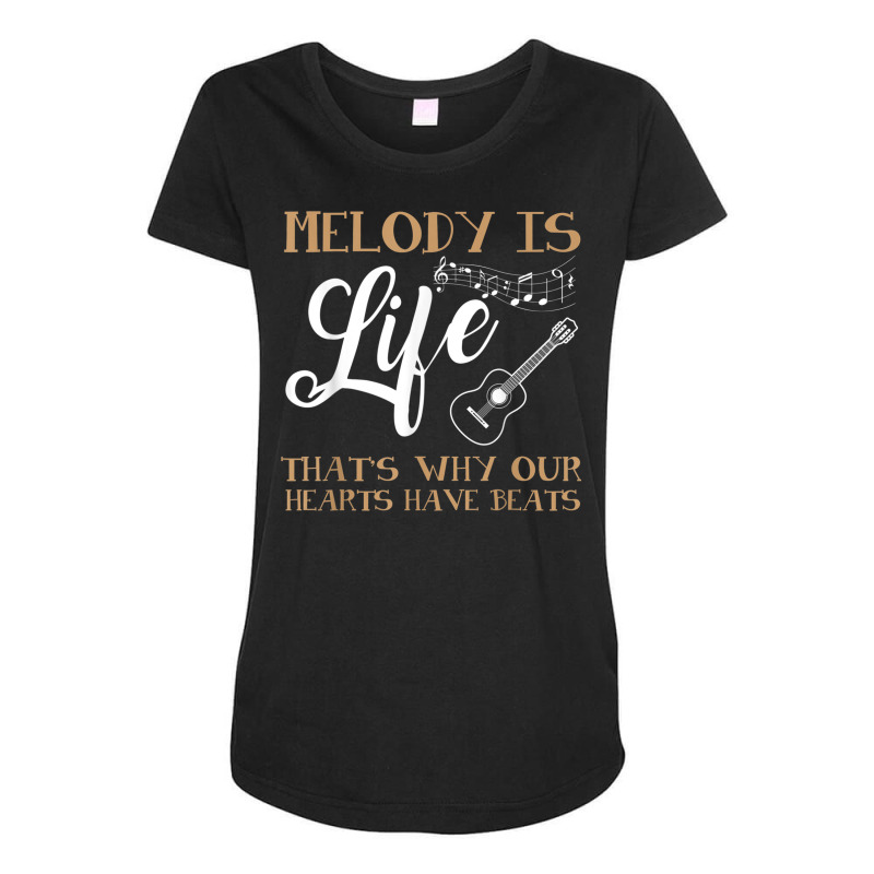 Music T Shirt Melody Is Life Novelty Guitar Shirt T Shirt Maternity Scoop Neck T-shirt by cm-arts | Artistshot