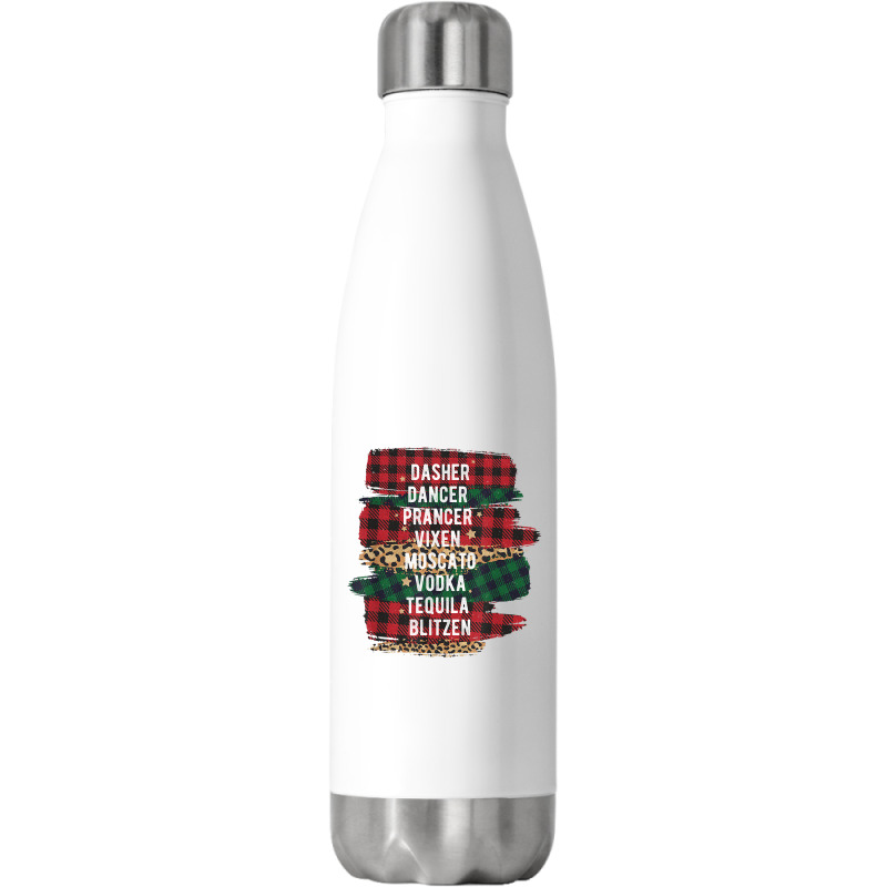 Funny Christmas Buffalo Plaid Reindeer Party Names Stainless Steel Water Bottle | Artistshot