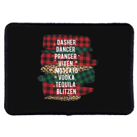 Funny Christmas Buffalo Plaid Reindeer Party Names Rectangle Patch | Artistshot